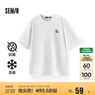 森馬（Semir）【多彩涼感T】短袖t恤女夏中長款寬松舒適刺繡上衣109324100007