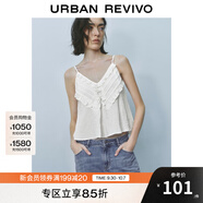 UR2025夏季新款女裝時尚氛圍感百搭肌理花邊吊帶衫UYY250046 本白 S