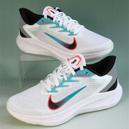 耐克（NIKE）Nike/男鞋登月ZOOM WINFLO7 夏季單網(wǎng)女鞋網(wǎng)面跑步運動(dòng)休閑鞋 彩虹白 40.5