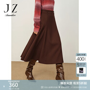 玖姿·安娜蔻優(yōu)雅簡(jiǎn)潔復古氣質(zhì)A字版型松緊長(cháng)裙女冬款 咖啡 L