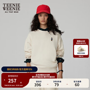Teenie Weenie小熊秋季簡(jiǎn)約圓領(lǐng)套頭衛(wèi)衣學(xué)院風(fēng)短款上衣休閑時(shí)尚女 乳白色 S (160)