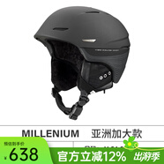 葆旎（BOLLE） 法國新品男女單雙板滑雪頭盔亞洲版型大頭圍保暖防撞護具雪盔帽 MILLENIUM-磨砂黑金 亞洲加大版 61-63CM