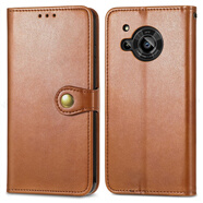 善優(yōu)緣適用夏普Aquos R9/R8Pro商務(wù)純色保護套Sense8/7Plus磁扣手機皮套 棕色 富士通F-01L