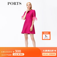 PORTS寶姿女裝五分袖蕾絲袖收腰短連衣裙YSB8D044GFE02 玫瑰 XS (2)