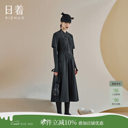 日著（rizhuo）原創(chuàng)設(shè)計(jì)感女裝2025秋季新款小眾時(shí)髦黑色高腰休閑全棉連衣裙 氣球黑 L