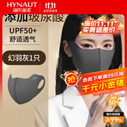 海氏海諾玻尿酸立體防曬口罩女臉基尼面罩防紫外線男女通用保暖口罩幻羽灰