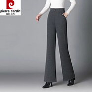 皮爾卡丹微喇叭褲子女2025秋新款韓版百搭加厚休閑褲大d碼高腰長(cháng)褲女褲潮 人字紋灰色【不加絨】 2XL 95-105斤