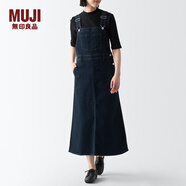 無(wú)印良品（MUJI）女式 彈力牛仔 背帶裙 后開(kāi)叉長(cháng)裙 牛仔裙 BE1PQA3A 深藏青色 M(160/66A)