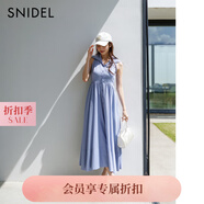 SNIDEL2025秋冬新品氣質(zhì)翻領(lǐng)無(wú)袖收腰A字襯衫連衣裙SWFO254018 藍色 S （0）