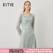 愛(ài)特愛(ài)（EITIE）氣質(zhì)方領(lǐng)收腰a字中裙繡花蕾絲連衣裙秋季新款收腰a字中裙C2207034 冬季梨42 M 160