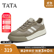 他她（TATA）男士阿甘男鞋復古德訓鞋男運動(dòng)休閑鞋厚底板鞋小白鞋PCB01AM5 QDR01AM4灰綠/白 39