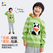 森林棠【條紋控動物毛衣】25秋冬卡通全棉針織打底衫 西湖泛舟 130