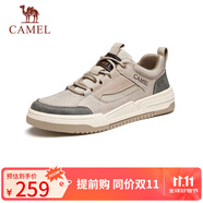 駱駝（CAMEL）男士潮流復古拼接厚底百搭運動休閑板鞋 G13A342155 山沙 40