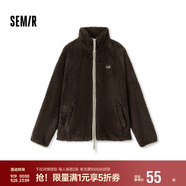 森馬（Semir）外套女插肩袖珊瑚絨仿羊羔毛2024冬季立領(lǐng)寬松夾克109724108003
