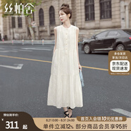 絲柏舍圓領(lǐng)連衣裙2025夏裝新款女裝時(shí)尚通勤單排扣中長(cháng)背心裙
