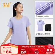 361°跑步運(yùn)動(dòng)套裝女士夏季衣服新款休閑短袖短褲兩件套662414001H-4