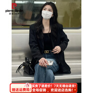 皮爾卡丹東方簡(jiǎn)奢風(fēng)黑色西裝外套女小個(gè)子2025春秋新款韓版休閑寬 黑色 XS .