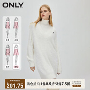 ONLY秋季時(shí)尚寬松高領(lǐng)馬海毛短裙針織連衣裙女|123446003A06 積雪白色SNOW WHITE2XL 180/96A