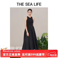 THE SEA LIFE 歐海一生 針織拼接連衣裙夏新款百搭親膚細膩16316 黑法師 M
