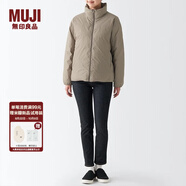 無(wú)印良品（MUJI）女式 便攜式 立領(lǐng)羽絨夾克羽絨服外套冬季女裝女款外衣 淺棕色 XL （165/92A）