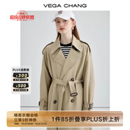 VEGA CHANG【精英衣櫥】風(fēng)衣女中長款2025秋季知識分子大衣小個子英倫風(fēng)外套 摩卡棕 M