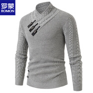 羅蒙（ROMON）漫威毒液歐美半高領(lǐng)毛衣男2025冬季機車(chē)騎士修身長(cháng)袖線(xiàn)衣打底衫潮 淺灰色 M