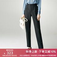 顏域高腰顯瘦通勤西裝褲女秋裝2024新款職業(yè)優(yōu)雅百搭直筒長(zhǎng)褲子 黑色1 XL碼