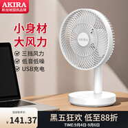 愛(ài)家樂(lè)AKIRA桌面usb充電長(zhǎng)續(xù)航小型迷你循環(huán)風(fēng)扇多檔調(diào)節(jié)辦公室宿舍適用 白色FS-201