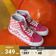 VANS范斯官方 SK8-Hi 38 DX粉色棋盤格安納海姆街頭甜酷板鞋 粉色/粉白棋盤格 36