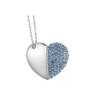 D金屬心形愛(ài)心u盤(pán)個(gè)性?xún)?yōu)盤(pán)32g婚慶u盤(pán)批發(fā)可做logo情人節禮品usb 藍色 64GB