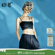 日著原創(chuàng)女裝2024修身氣質(zhì)百搭內(nèi)搭打底吊帶抹胸背心 影黑 L