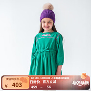 happyology英國(guó)女童長(zhǎng)袖連衣裙純棉英倫兒童裙子女寶寶秋季連身裙 翡翠綠 104 (104cm)