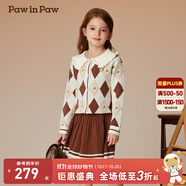 PawinPaw卡通小熊童裝秋冬女童氣質(zhì)淑女毛織針織套裝裙子 Brown棕色/85 130 cm