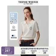 Teenie Weenie小熊女裝簡約時尚夏季短袖翻領(lǐng)針織衫Polo衫薄款白色 白色 S (160)
