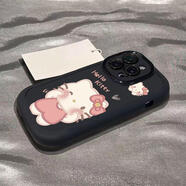 三麗鷗（SANRIO）可愛(ài)HelloKitty適用蘋(píng)果17promax手機(jī)殼iphone16全包軟殼15/14/1312/11女款泡芙殼華為榮耀vivoppo 泡芙殼，黑色-D548可愛(ài)kt貓 iPhone 17 Pro Max