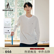 beanpole【新品】  2025秋冬男士假兩件疊穿時(shí)尚通勤長(zhǎng)袖T恤衫 亮灰色 M 175/92A
