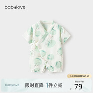 babylove嬰兒連體衣夏季竹棉山茶紗布和尚服新生兒寶寶衣服薄款透氣哈衣