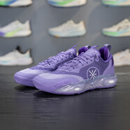 李寧男女大童籃球鞋2025新款韋德全城12減震透氣運動鞋YKBV076 杜若紫YKBV076-5 36