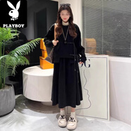 花花公子（PLAYBOY）穿搭配一整小香韓系風(fēng)套裝紅色連衣裙子女秋冬2025新款新中式長(cháng)裙 【黑色】1【深秋初冬穿搭/入秋搭配一整套/富家千金 M 45/55kg 【收藏加購專(zhuān)享】贈運費險