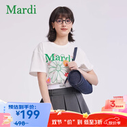 MARDI【京東奧萊】女士夏季休閑時(shí)尚短袖T恤MTX2522002 米白X葉綠 L