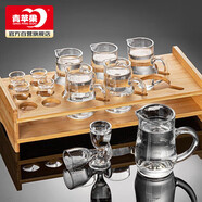 青蘋果加厚玻璃白酒杯 一口杯小酒杯刻度家用飯店用