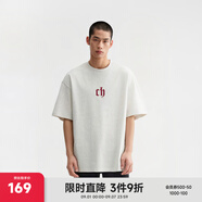 CHINISM  CH赤塵美式?jīng)龈兴俑啥绦鋞恤男士夏季潮流寬松休閑五分袖上衣 花灰色 L