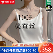 XHUE真絲吊帶背心女西裝內(nèi)搭重磅100%桑蠶絲美背上衣夏小西裝打底衫 白色【D23美背】 M（100-110）