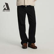 ABLE JEANS【大直筒褲】高個(gè)子遮肉顯瘦百搭褲子高腰寬松外穿牛仔褲女裝長(cháng)褲 炭黑 28 /30