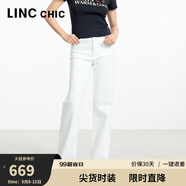 金羽杰2025年春季新品高腰微彈力直筒牛仔褲女士長款闊腿褲子S251JE230Y