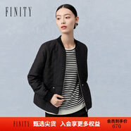 菲妮迪（FINITY）品牌短外套春秋季新款簡約卡其色短款通勤氣質(zhì)夾克上衣 黑色 XL