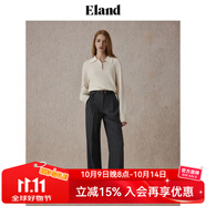 ELAND【100%綿羊毛】衣戀毛衣女純色翻領(lǐng)甜美柔軟上衣2025冬季新 象牙白/白色(39)Ivory L /170