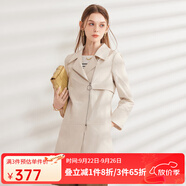 經(jīng)典故事（JANE STORY）高端拉鏈風(fēng)衣女春秋2025新款中長(zhǎng)款小眾氣質(zhì)西裝領(lǐng)工裝美拉德外套 米杏色 L