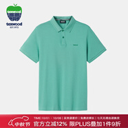 texwood蘋(píng)果純棉短袖男商務(wù)休閑襯衫T高爾夫夏裝POLO衫中青年百搭上衣T恤 淺綠 輕薄 L 【匹馬棉】175/96A