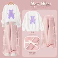 艾卡諾 I.KARNOW女童套裝2026新款秋裝洋氣兒童國風(fēng)衛衣褲子時(shí)髦大童運動(dòng)秋冬衣服 4882白色+15203粉色【春秋套裝】 160